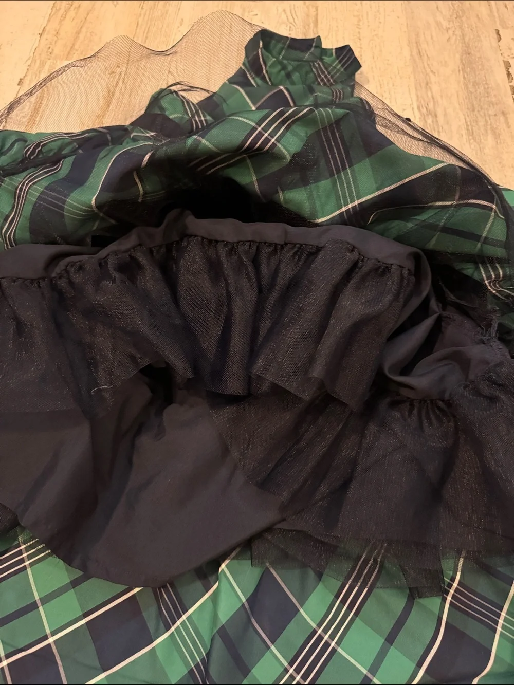 Janie and Jack Tartan Navy Bows Goldtone Buttons Lined Tulle Skirt Chic Dress 3